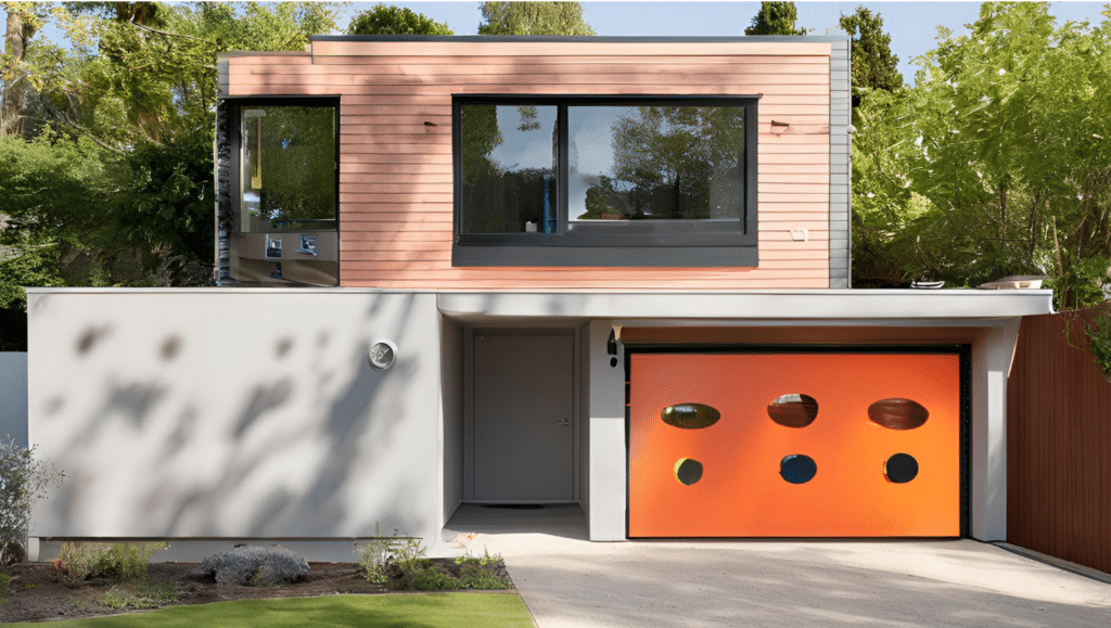 Porte de garage basculante design sur mesure en Maine et Loire