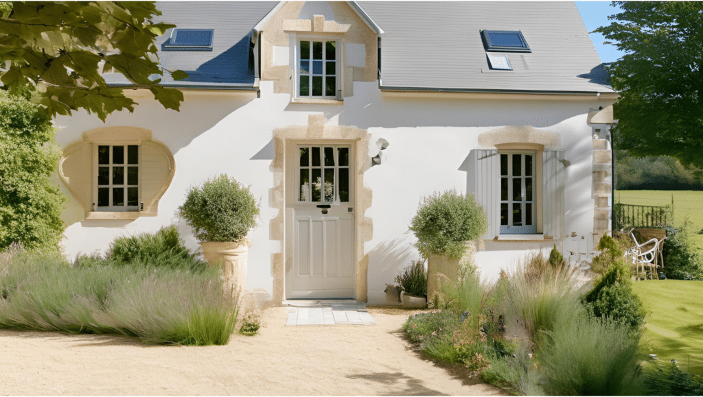 Porte à double ouverture  blanche dans le Maine et Loire