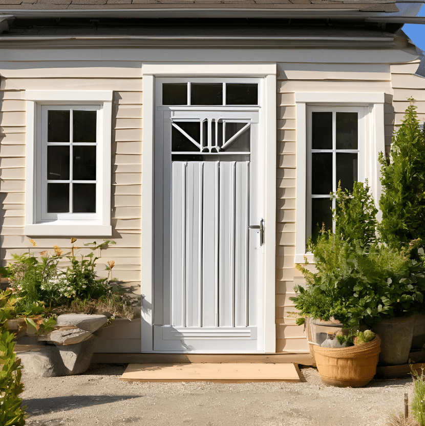 Porte d'entrée en PVC avec vitrage en Maine et Loire