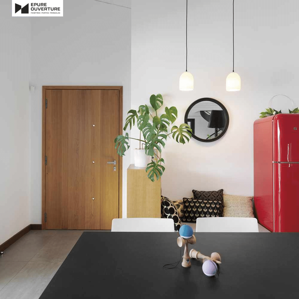 Porte d'entrée PVC plaxé